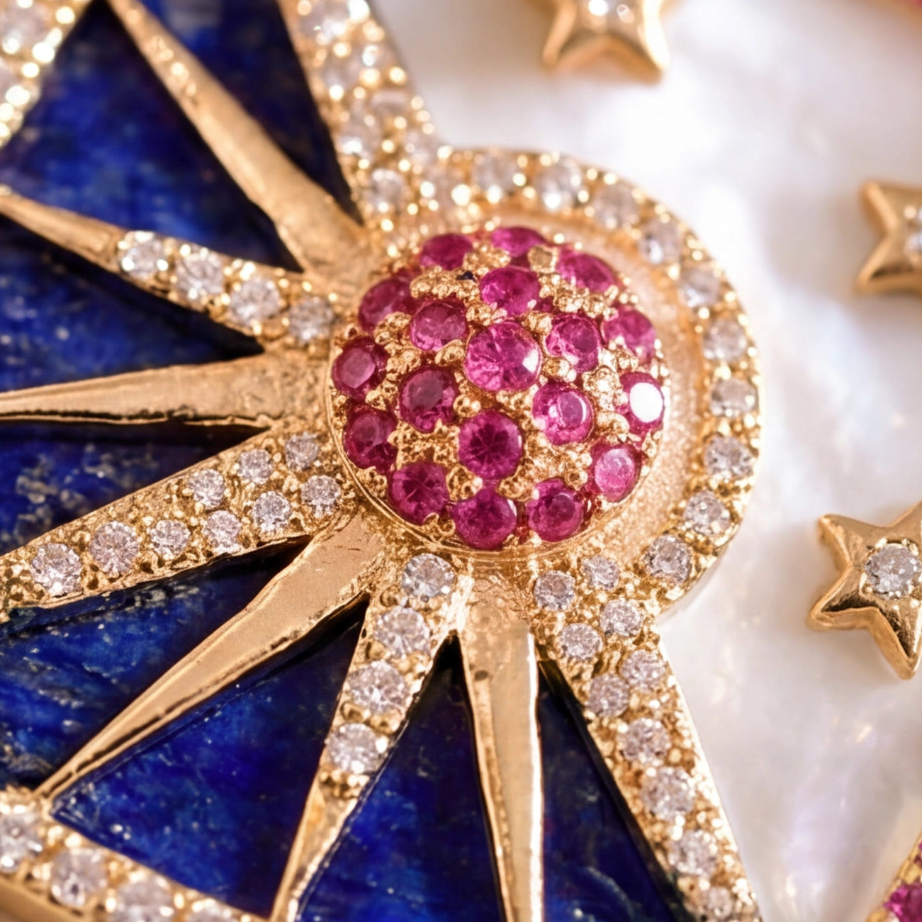 Sun N Moon Pendant (Rubies)