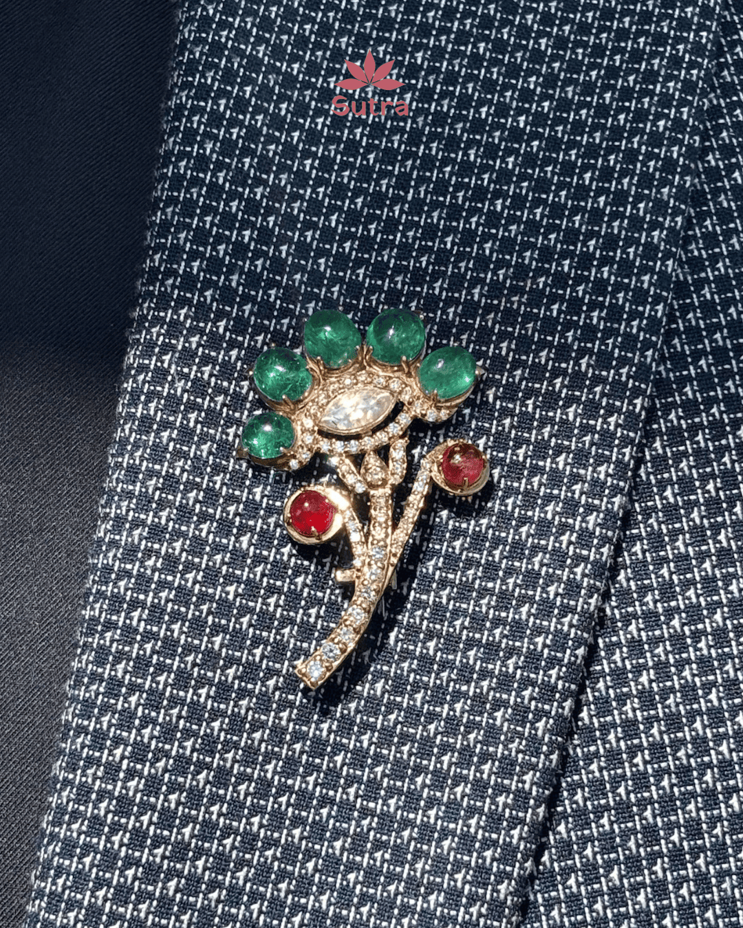 Emerald Bloom Brooch