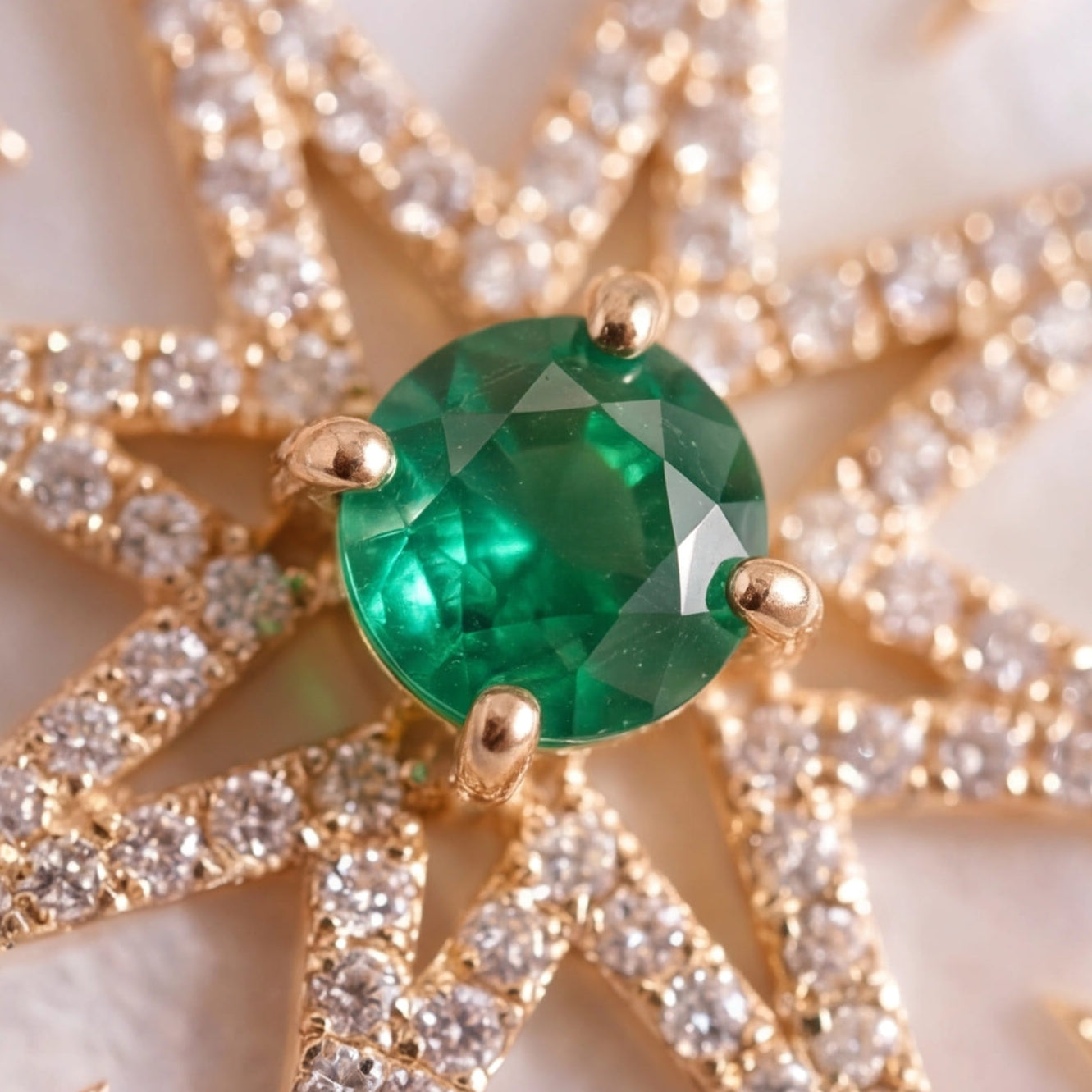 Celestial Pendant (Emerald) (14k Gold)