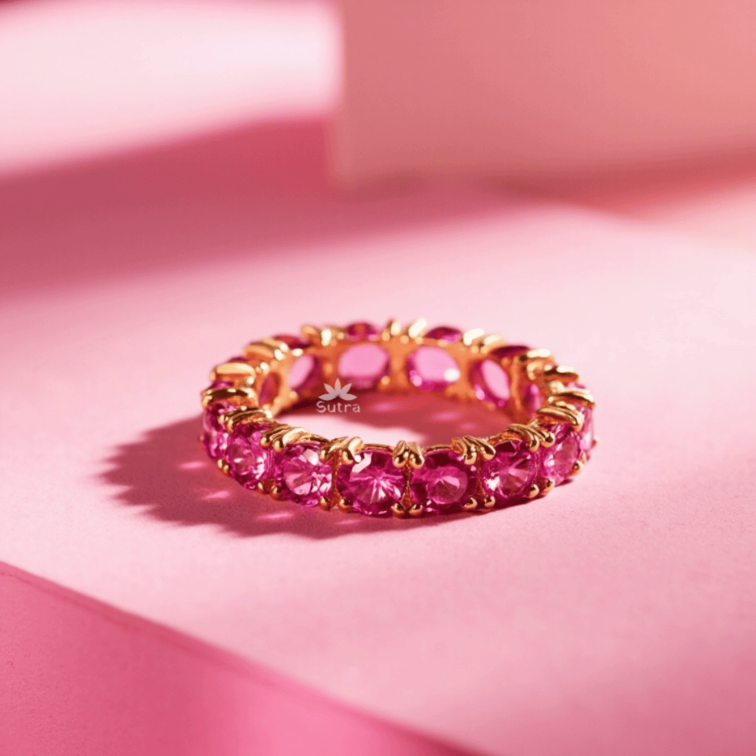 Crimson Pink Topaz Band
