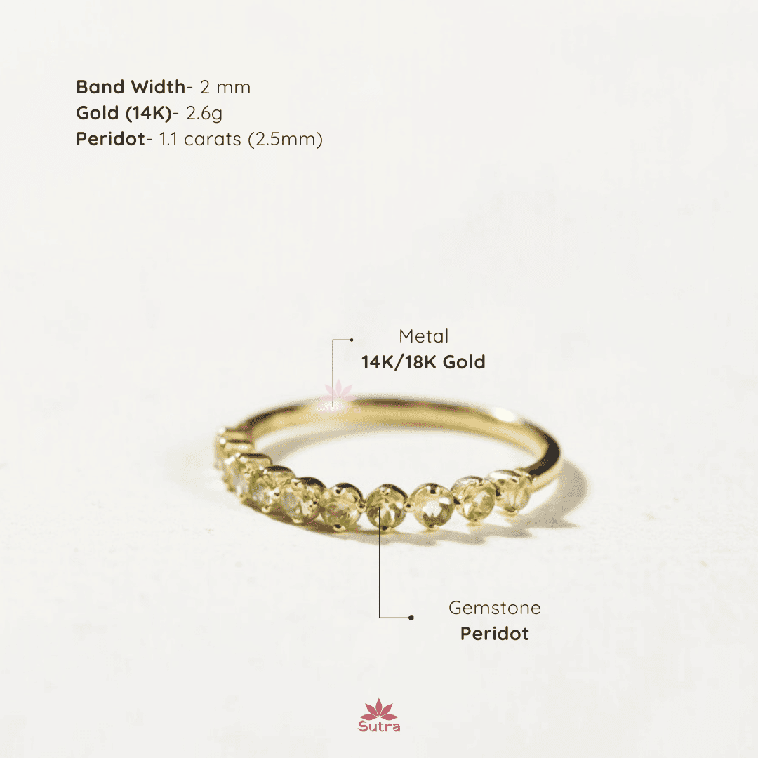 Peridot Half Eternity Ring