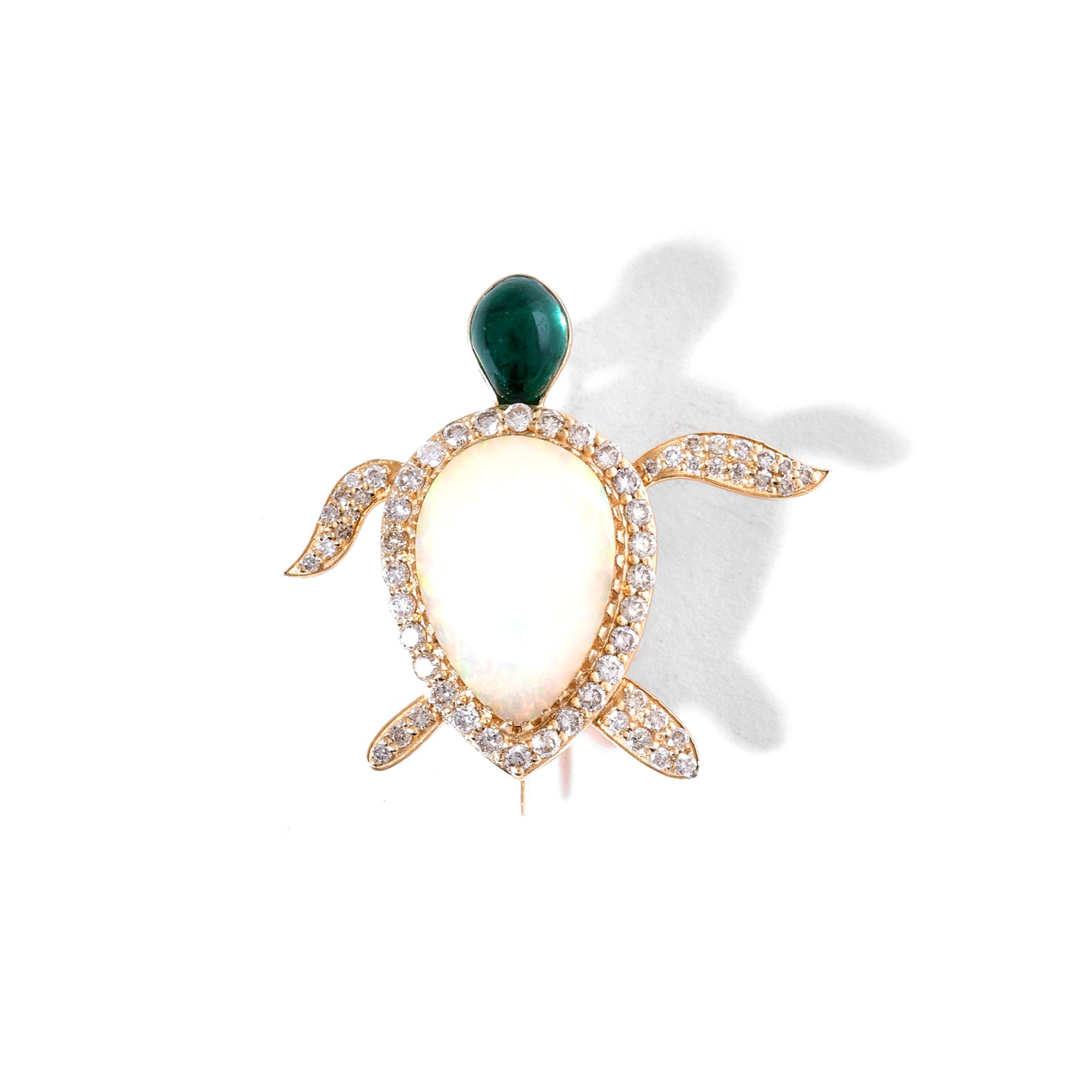 Emerald Turtle Brooch