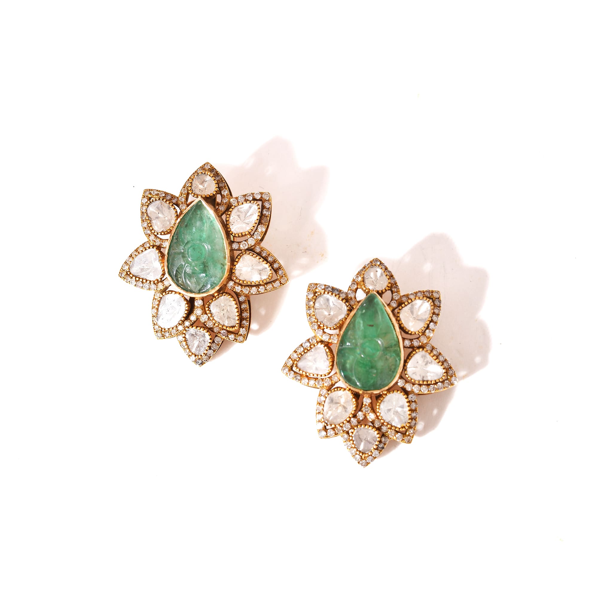 Nyra Emerald Polki Earrings