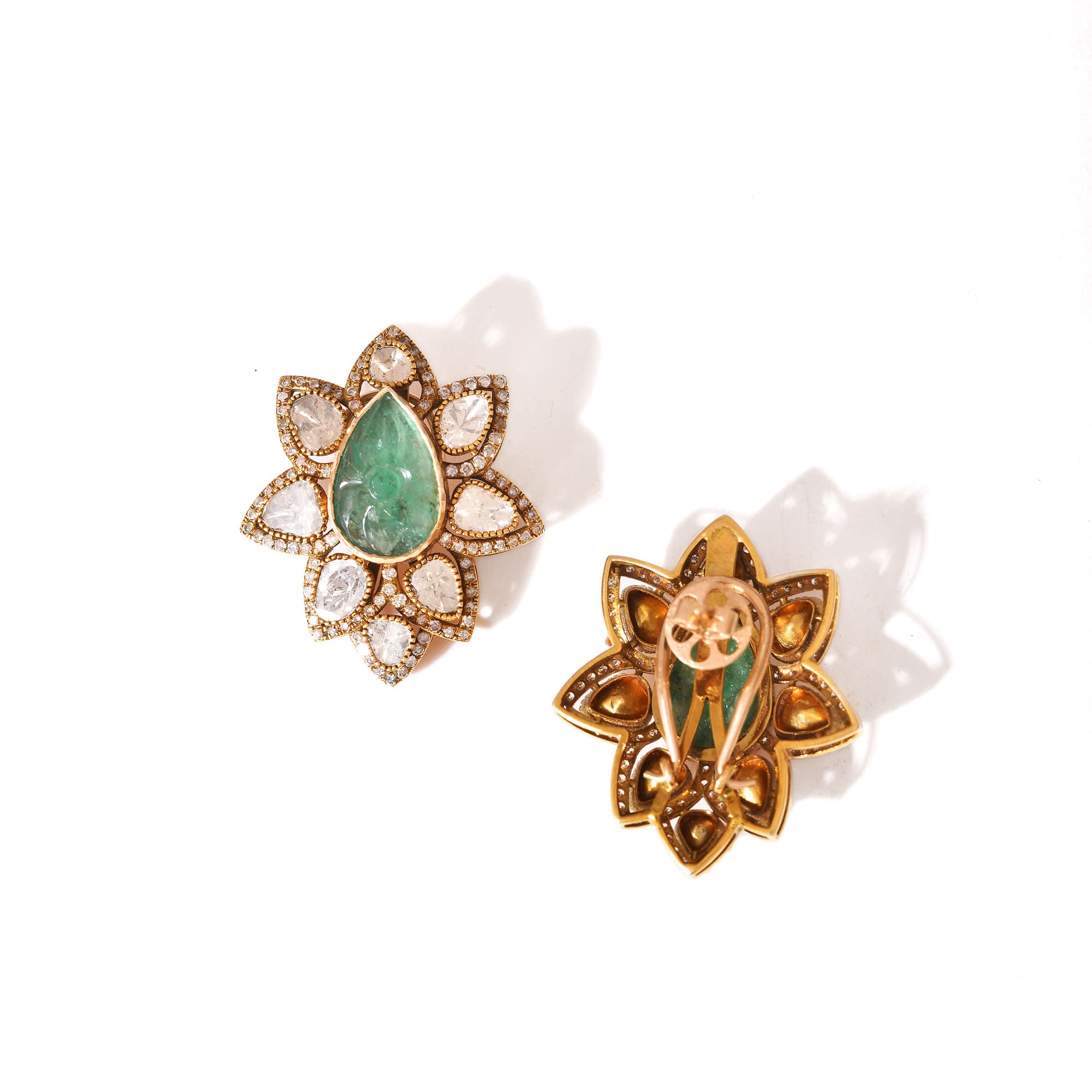 Nyra Emerald Polki Earrings