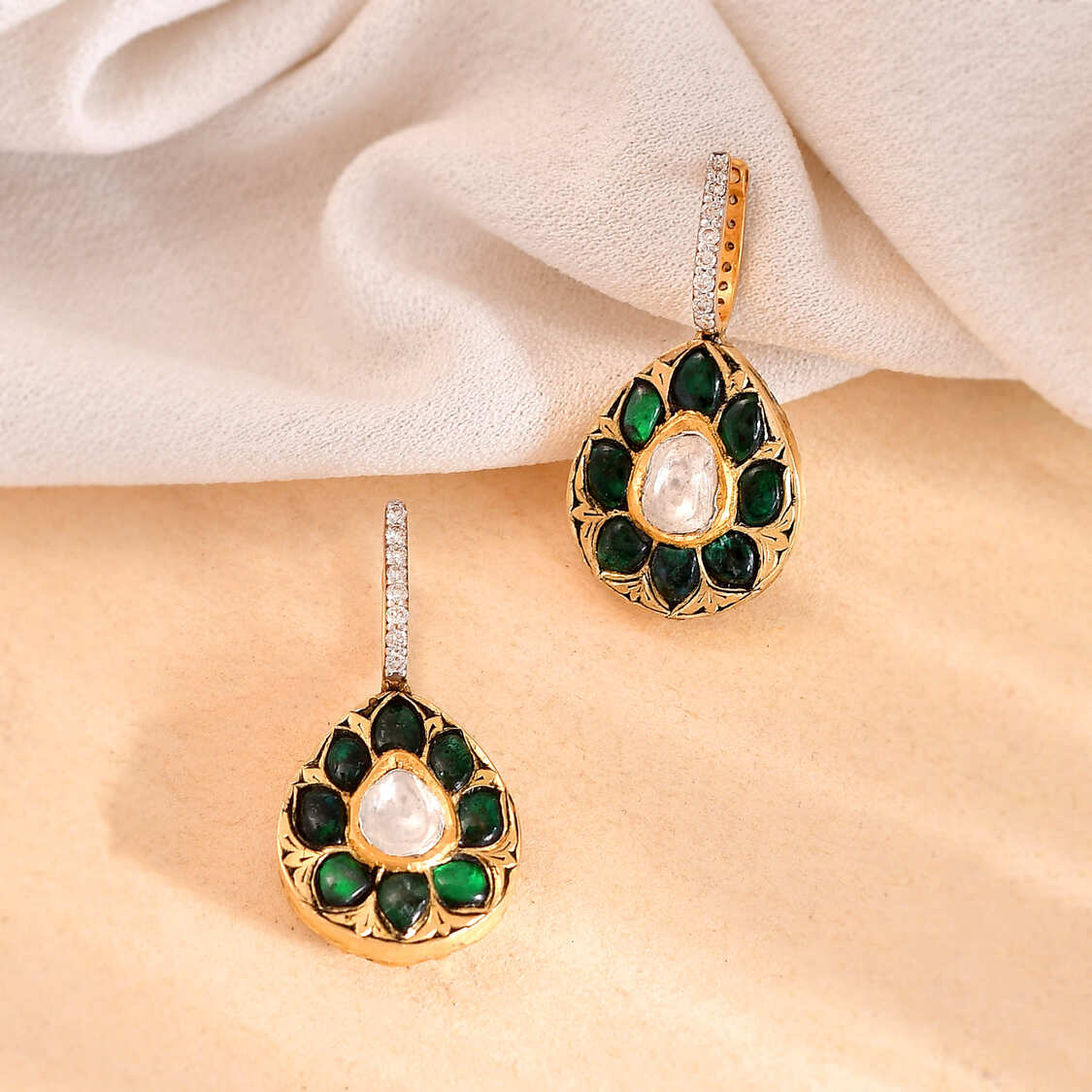 Phool Reversible Earrings (Green)