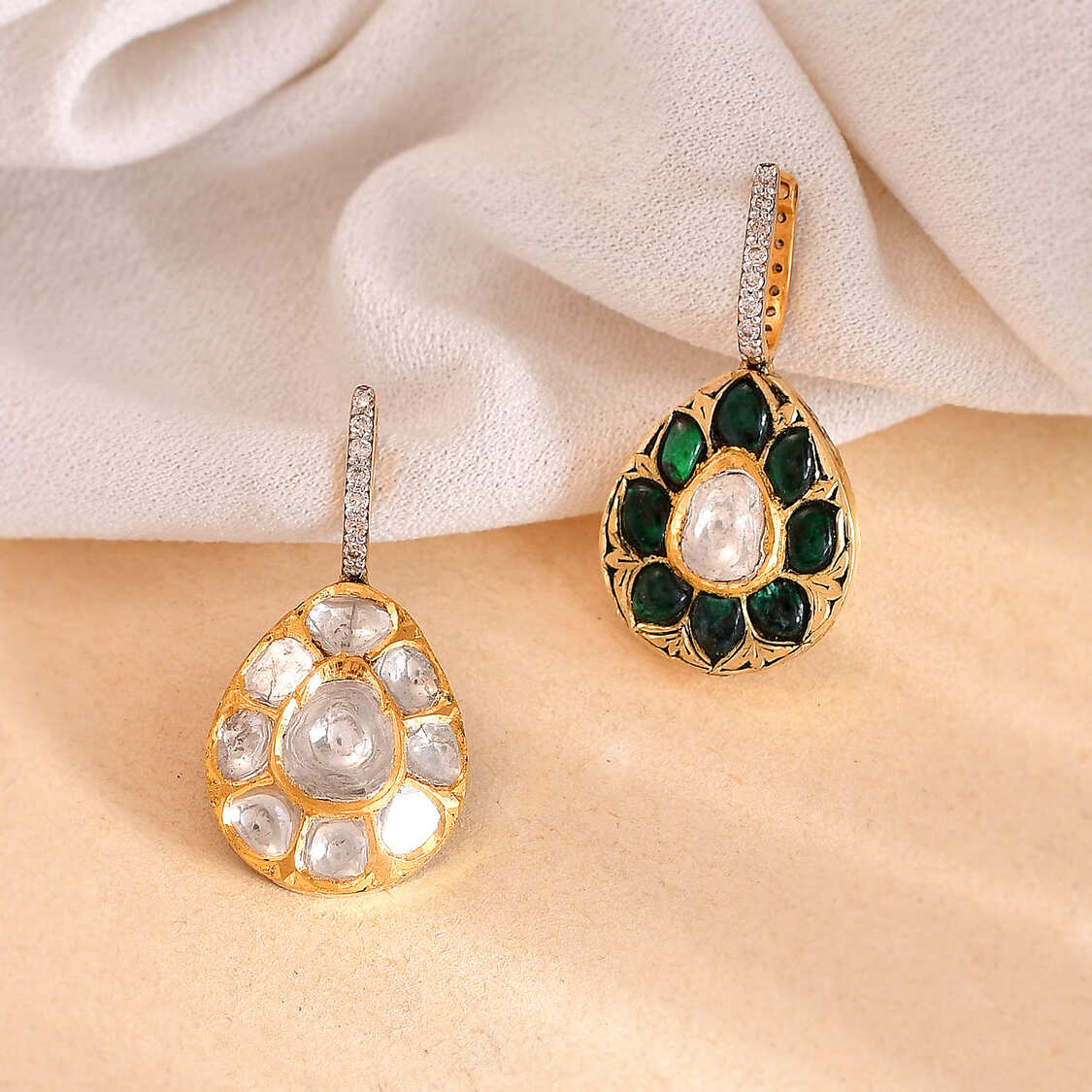 Phool Reversible Earrings (Green)