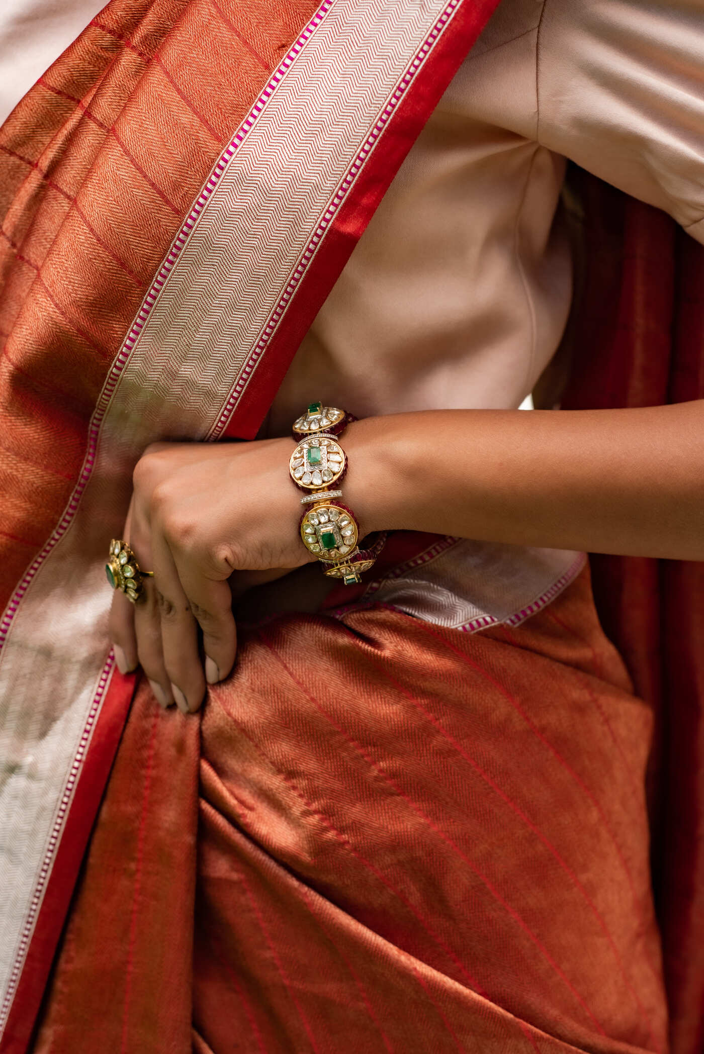 Emerald Polki Bracelet