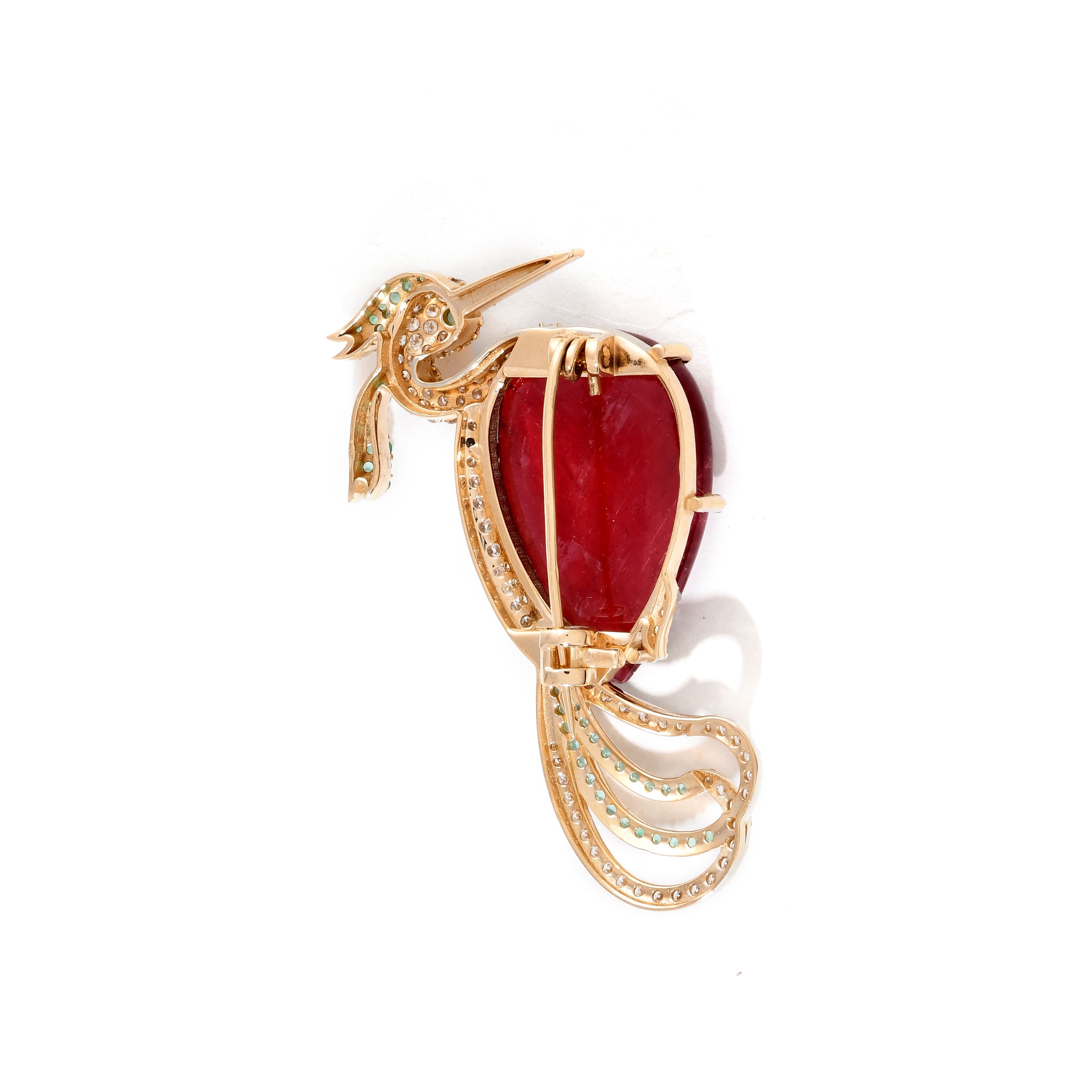 Tourmaline Swan brooch