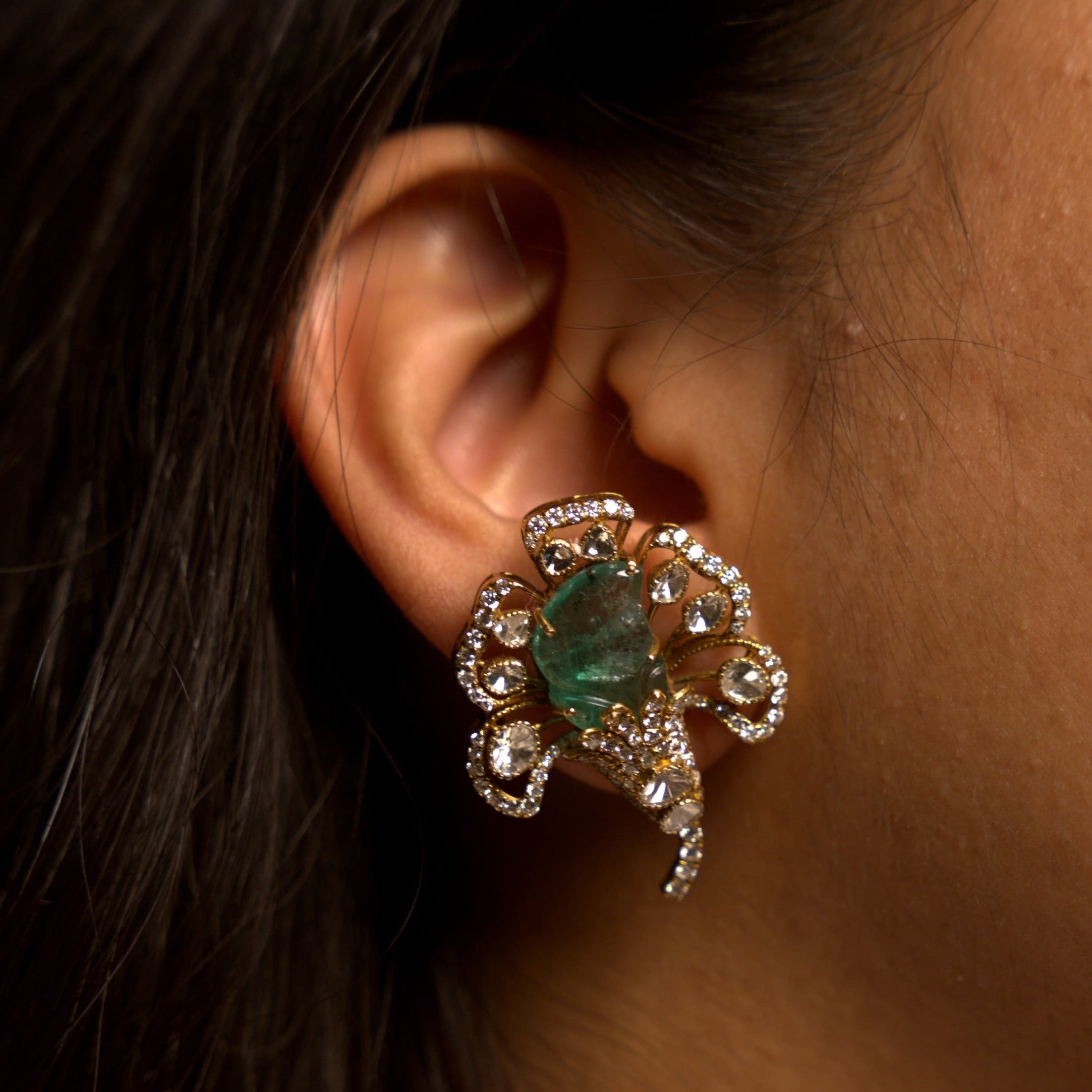 Emerald Blossom Earrings