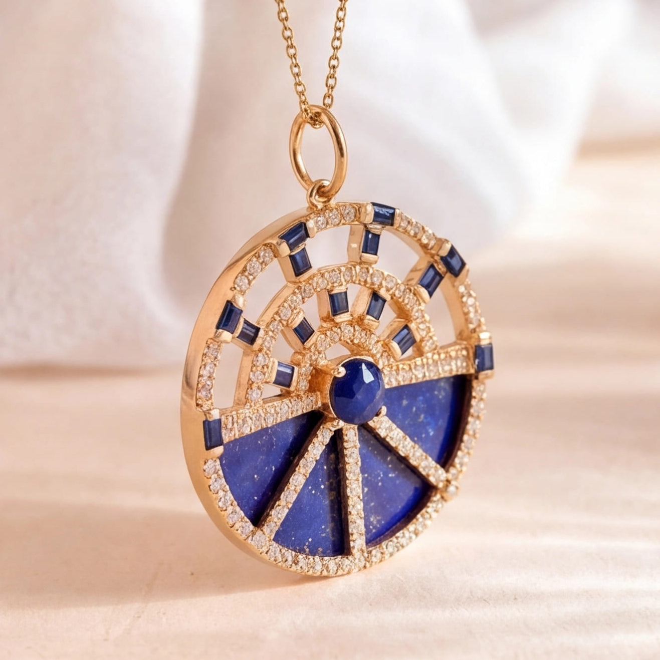 Aura Pendant (Blue Sapphire) (14k Gold)