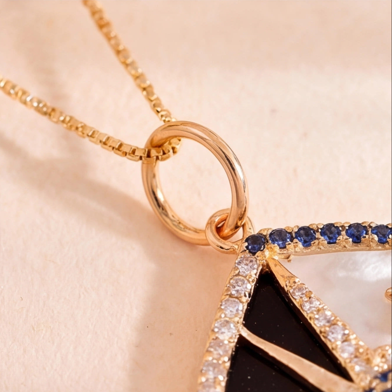 Sun N Moon Pendant (Blue Sapphire) (14k Gold)