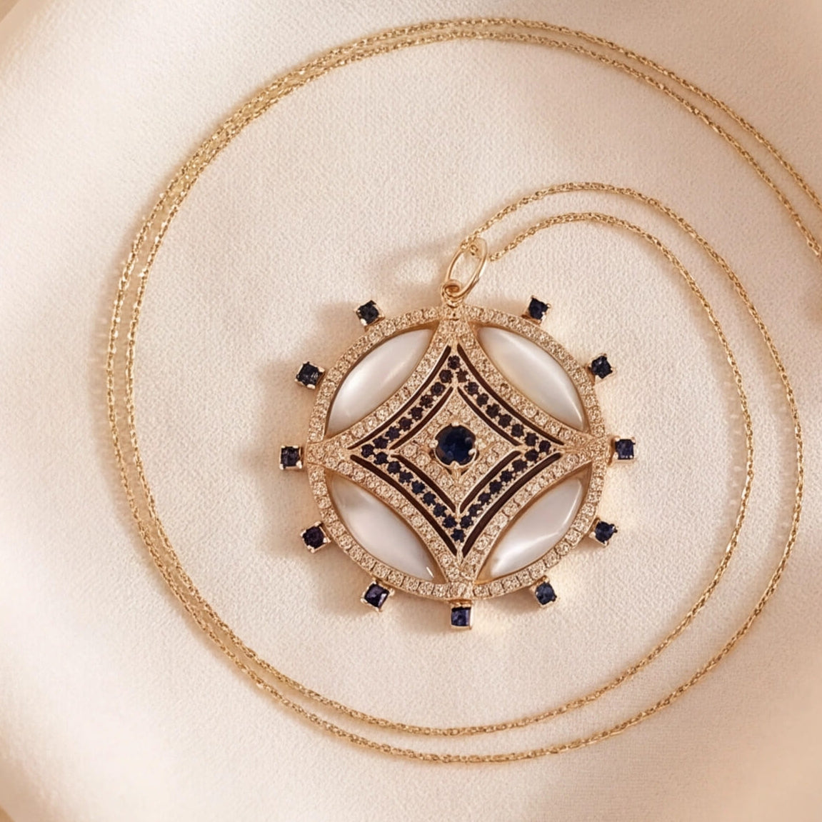 Mirage Pendant (Blue Sapphire) (14k Gold)