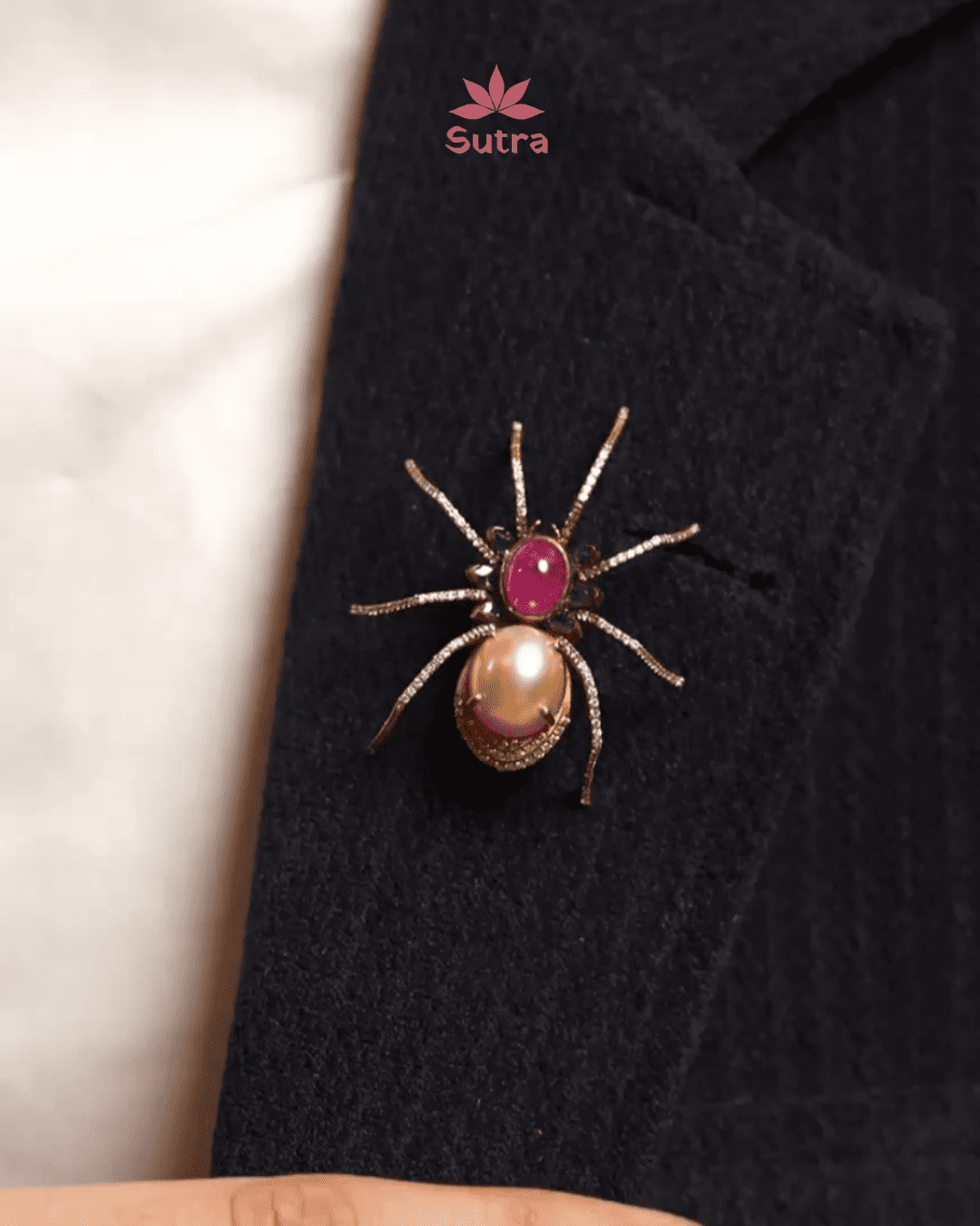 Midnight Spider Brooch