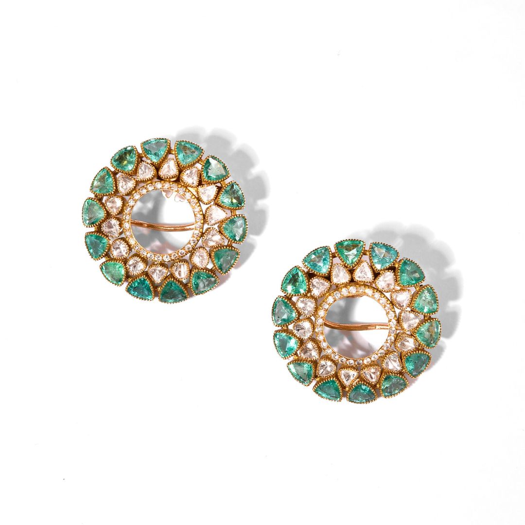Halo Emerald Studs