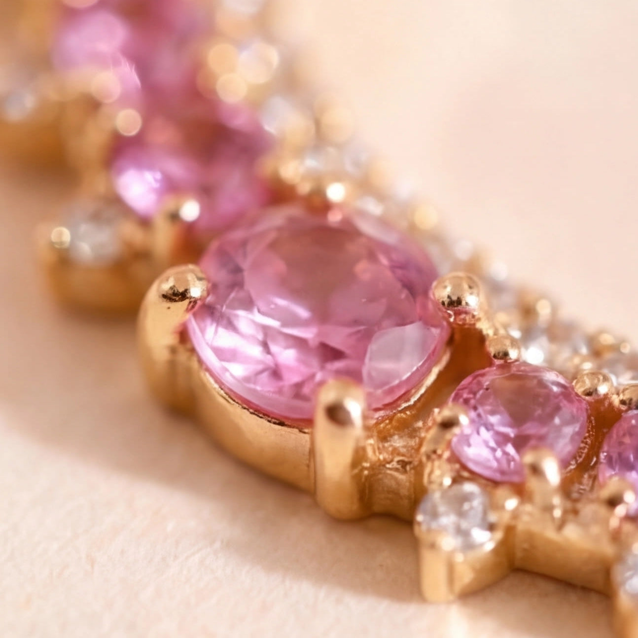 Crescent Pendant (Pink Sapphire) (14k Gold)