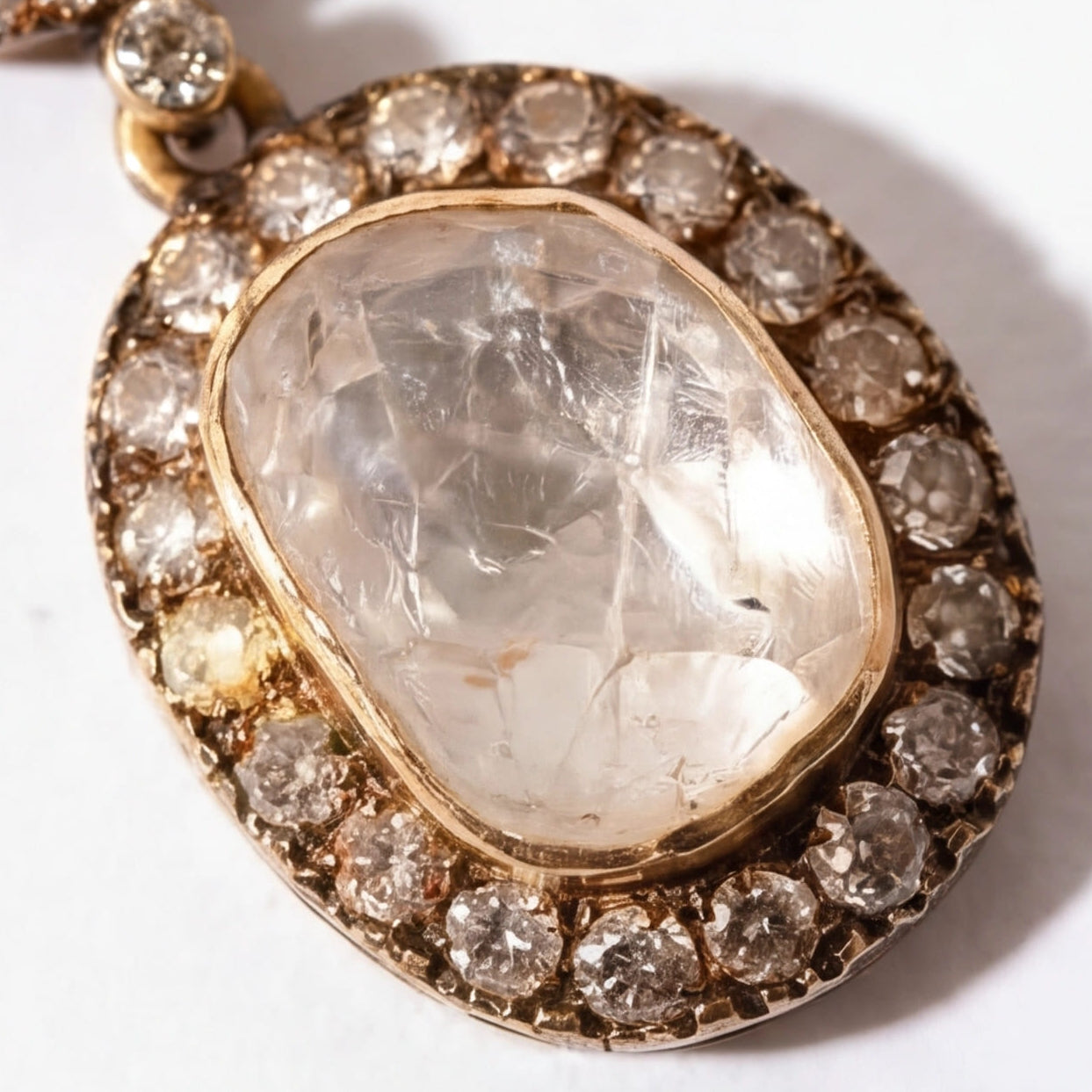 Double Polki Emerald Earrings