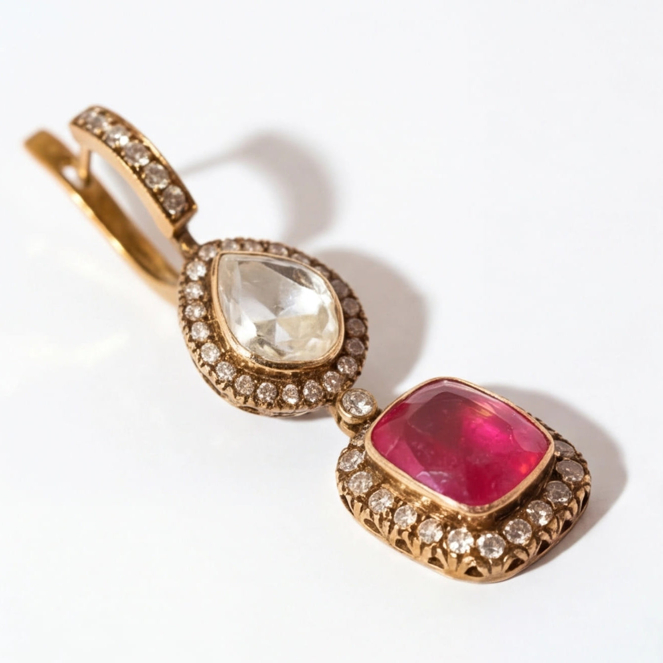 Polki Ruby Earrings
