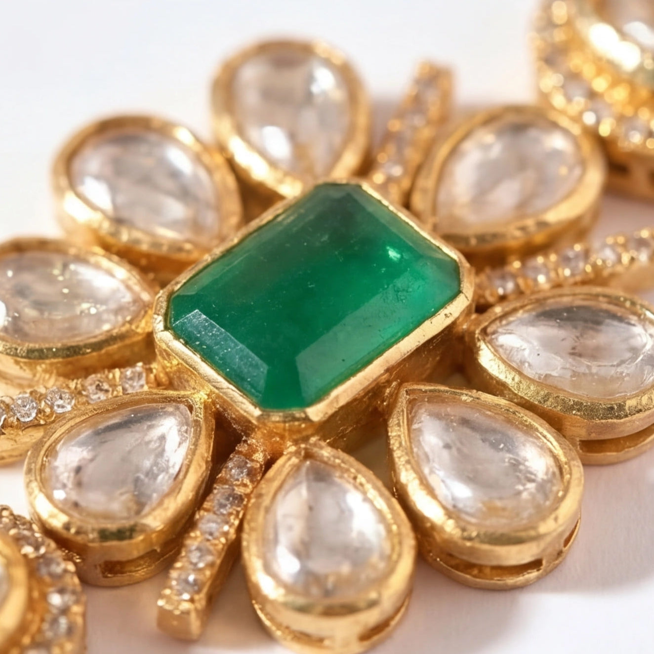 Emerald Phool necklace