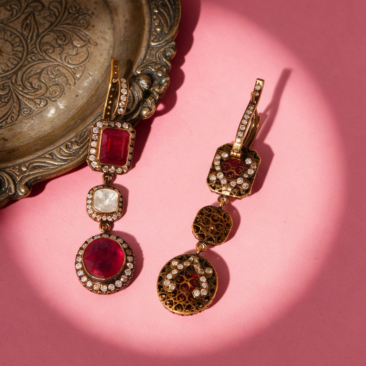 Ruby Double Earrings
