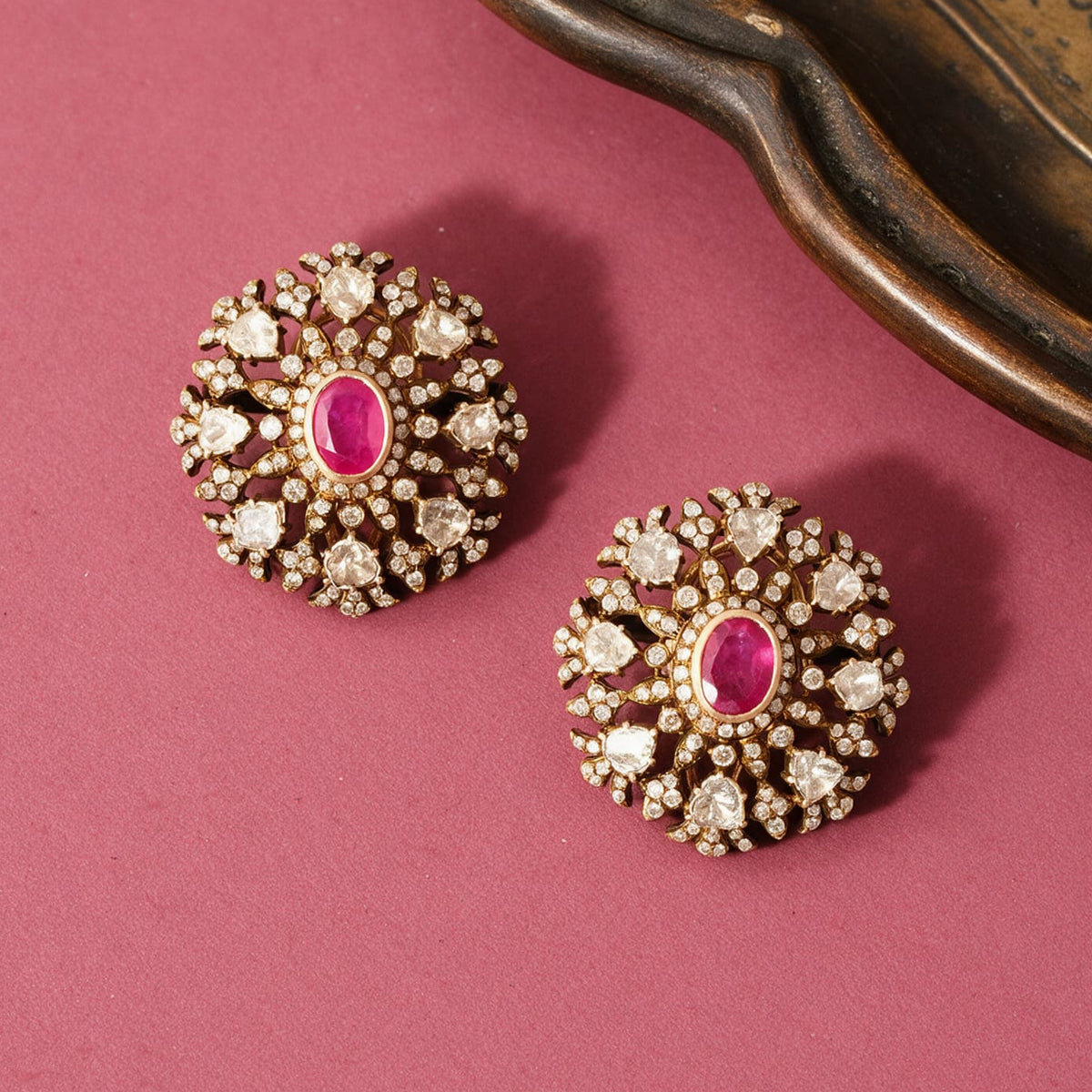 Ruby Bloom Earrings