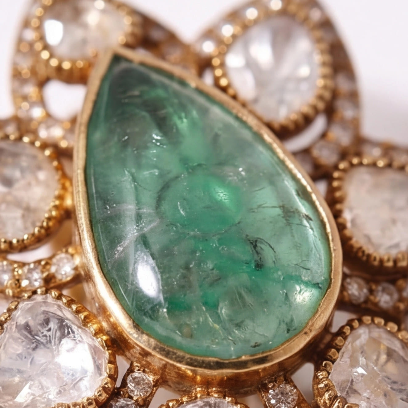 Nyra Emerald Polki Earrings