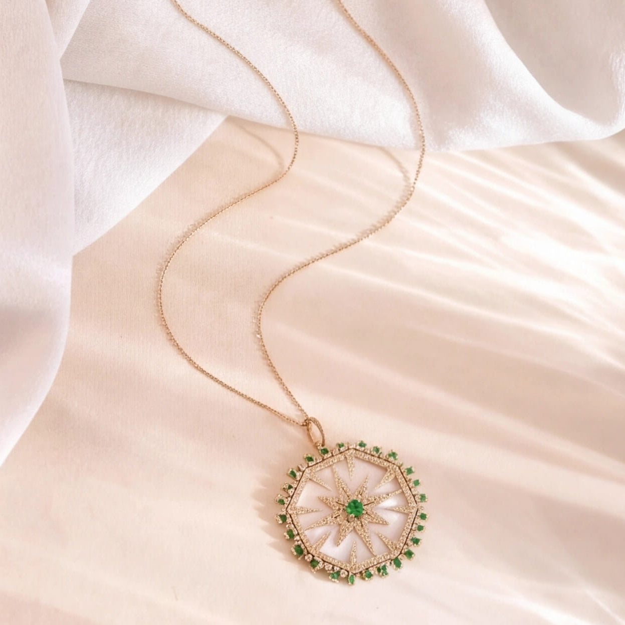 Aura Pendants (Emerald) (14k Gold)