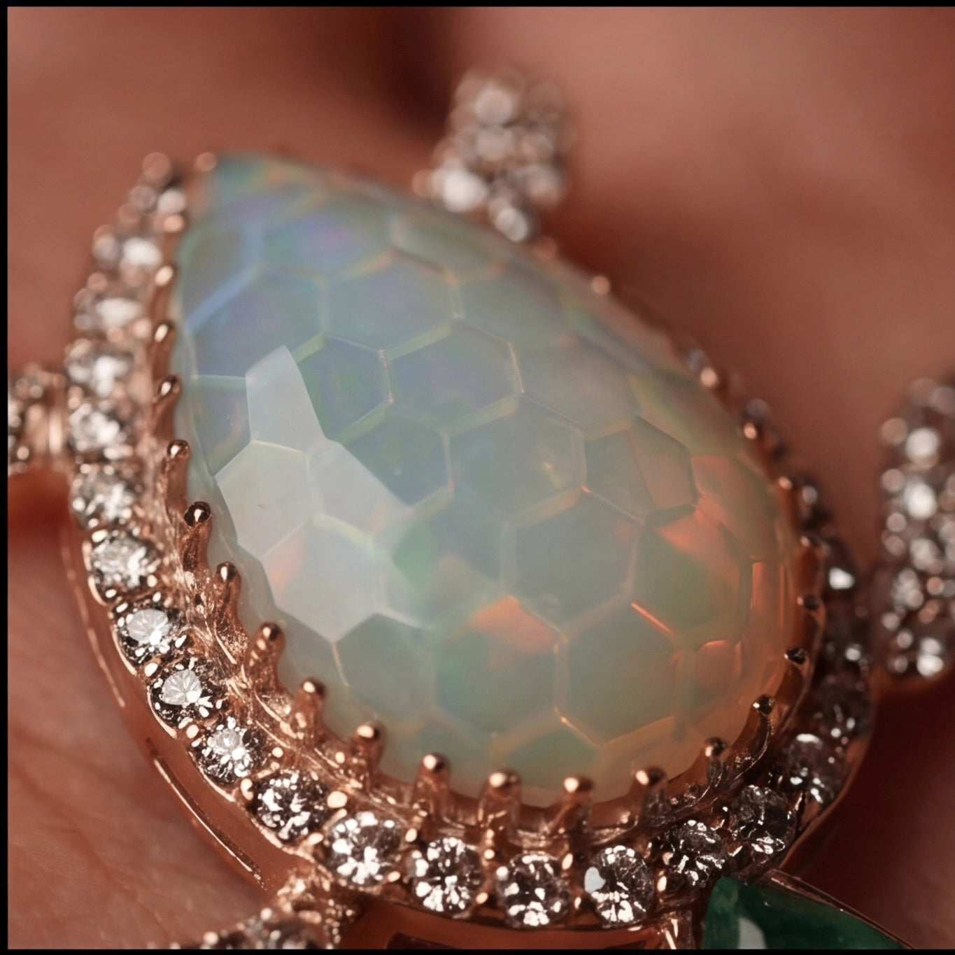 Emerald Turtle Brooch