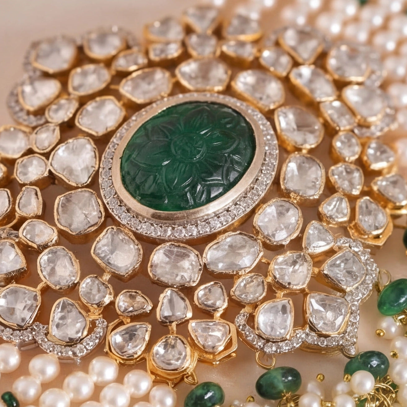 Saira Emerald Polki Choker