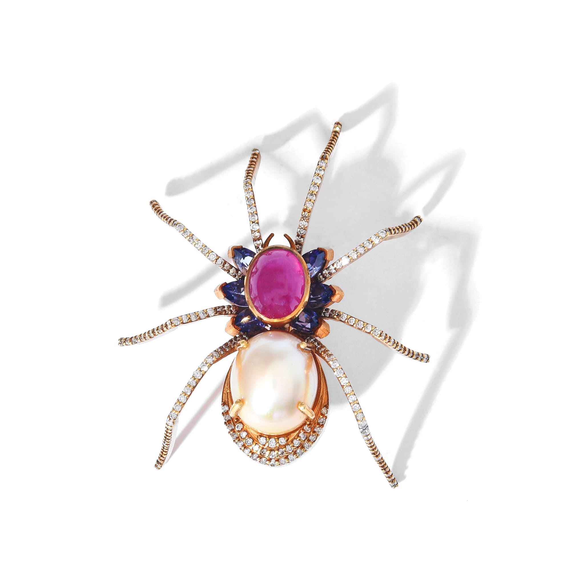 Midnight Spider Brooch