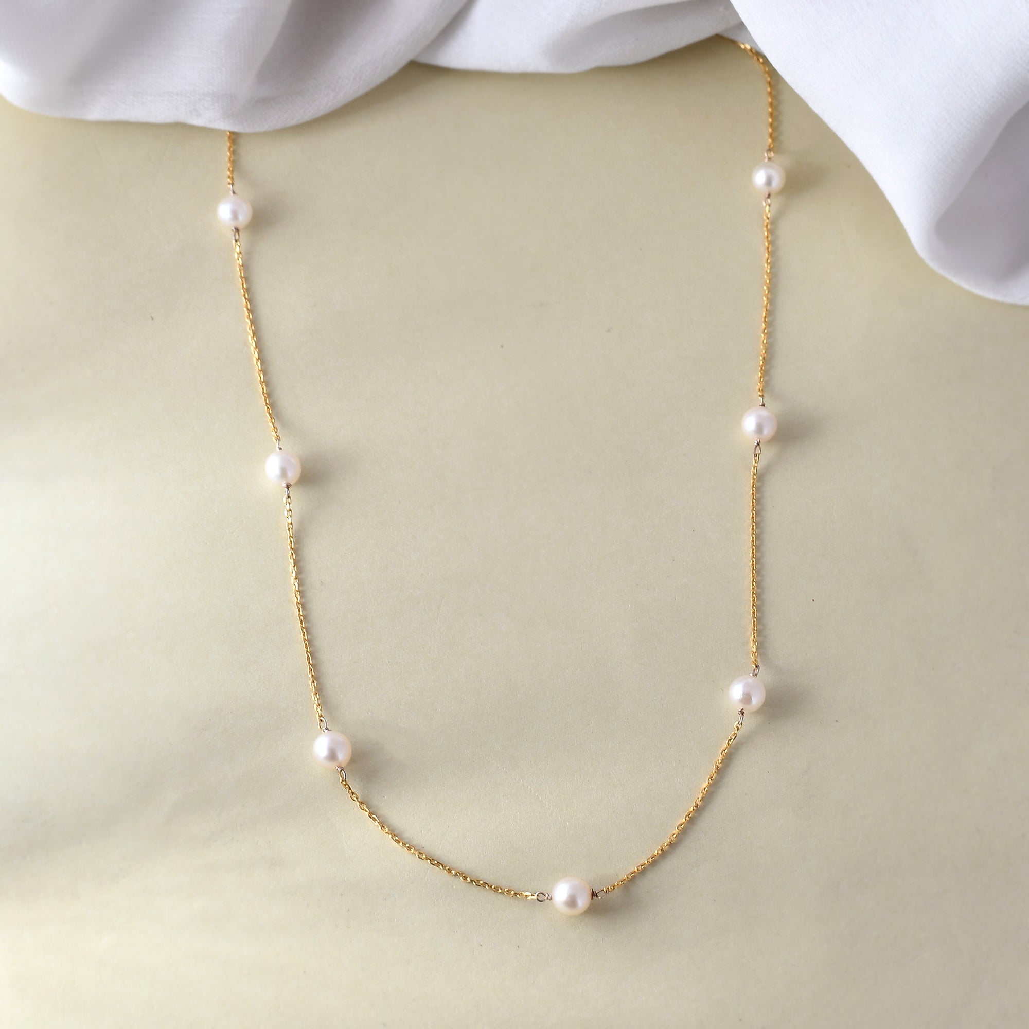Round Freshwater Pearl Chain (22k Gold)