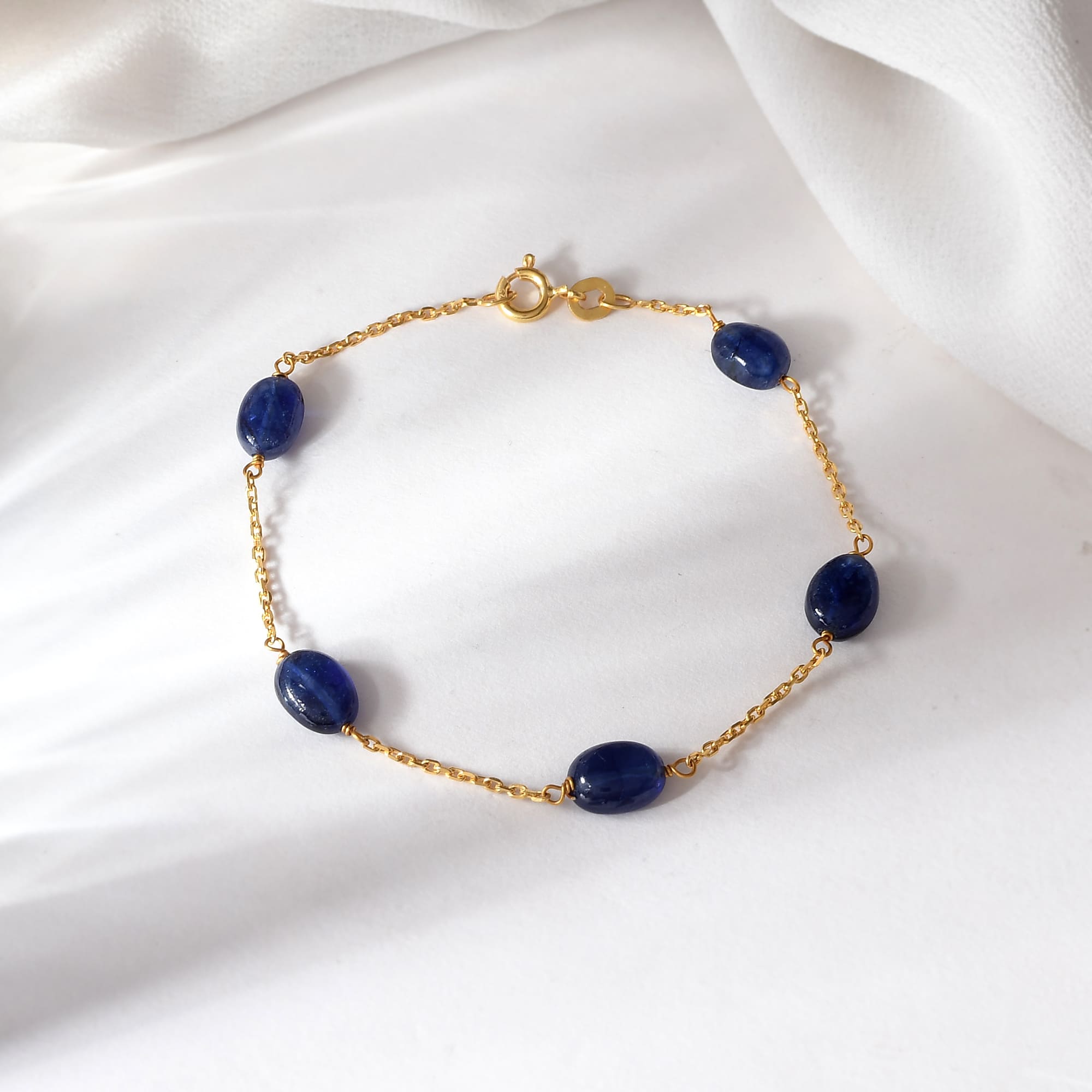 Blue Sapphire Bracelet (22k Gold) (7 Inches)