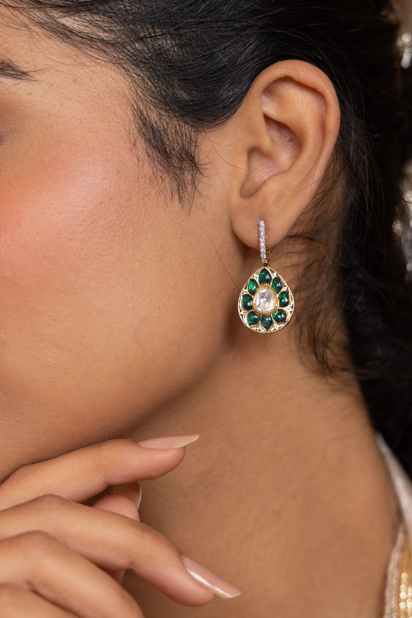 Phool Reversible Earrings (Green)