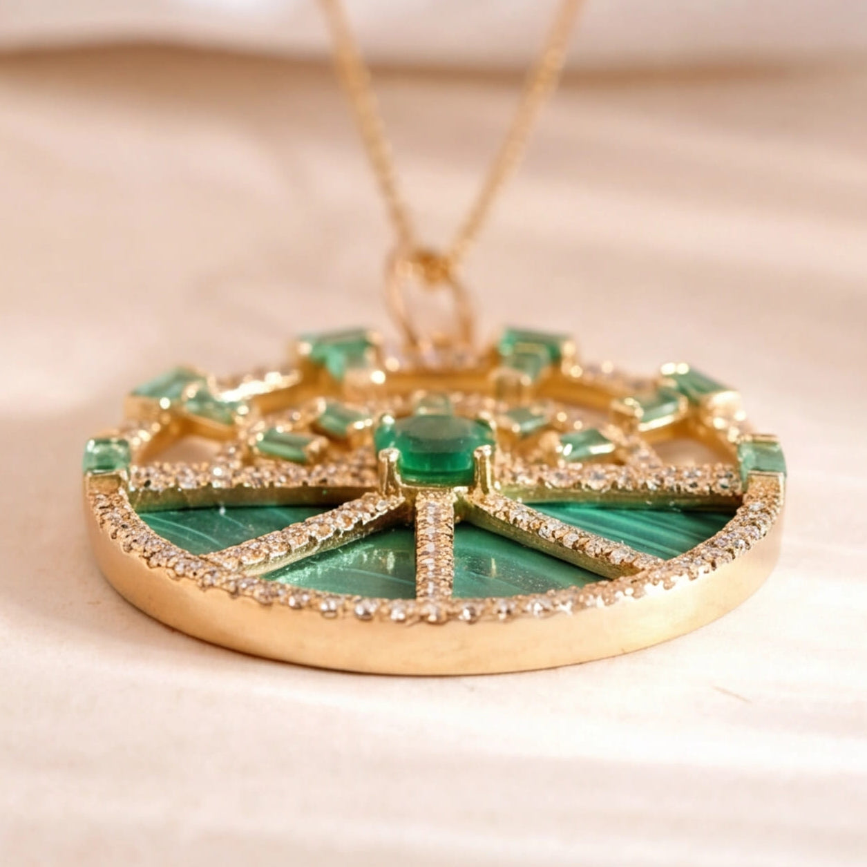Aura Pendants (Emerald) (14k Gold)