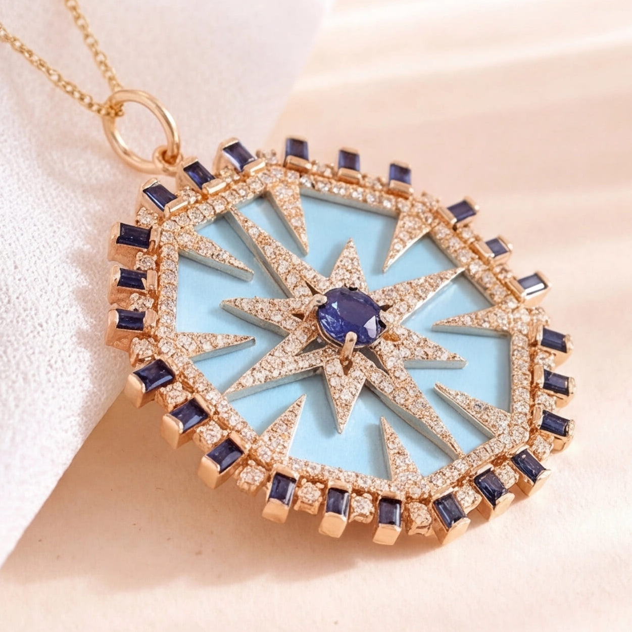 Celestial Pendant (Blue Sapphire) (14k Gold)