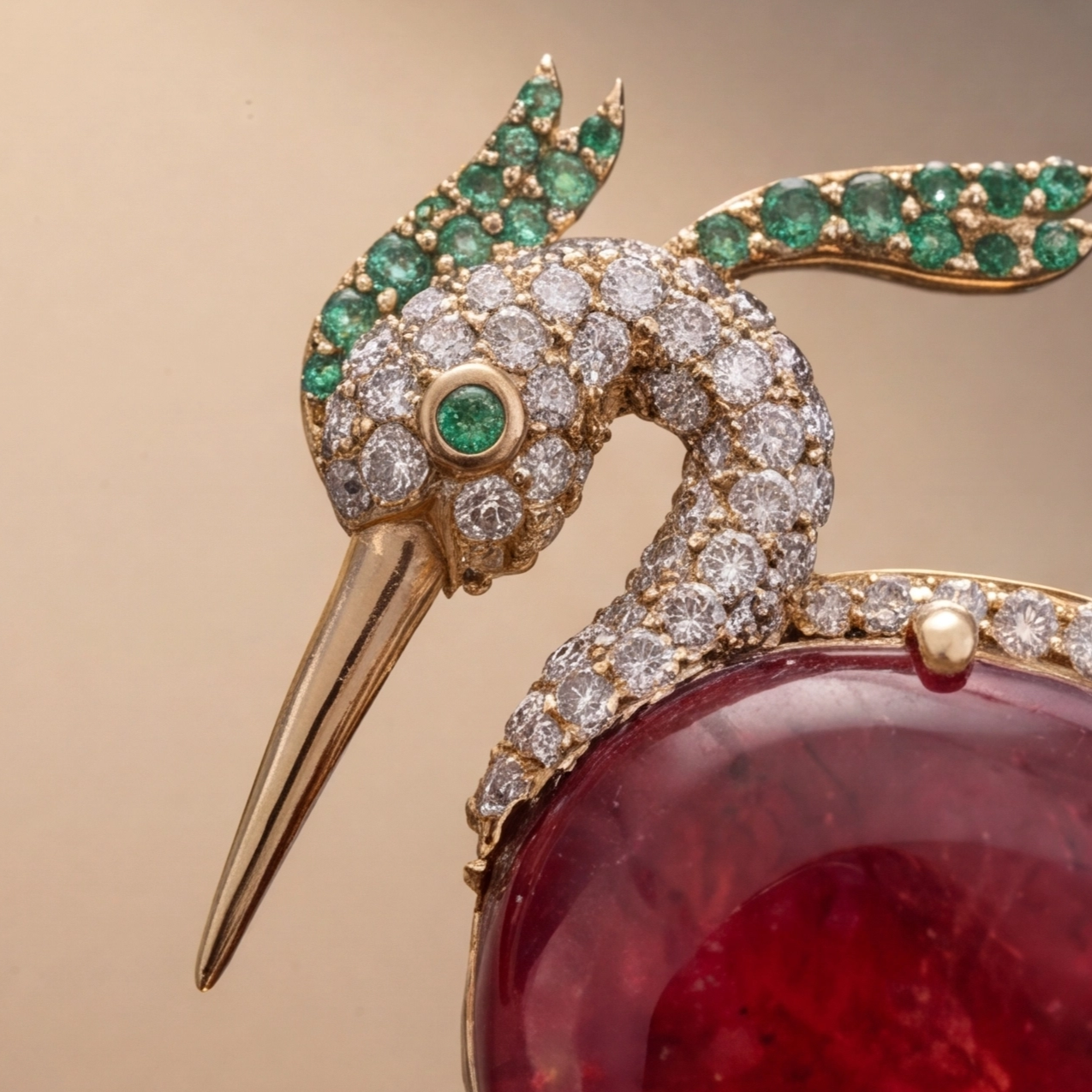 Tourmaline Swan brooch