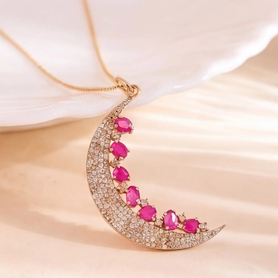 Luna Pendant (Ruby) (14k Gold)