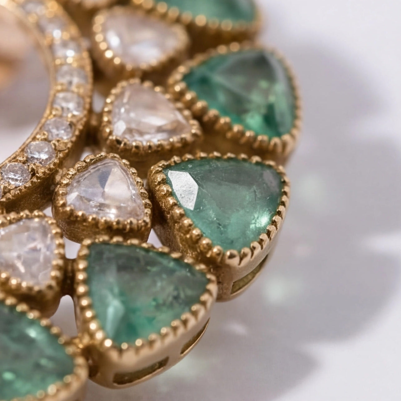 Halo Emerald Studs