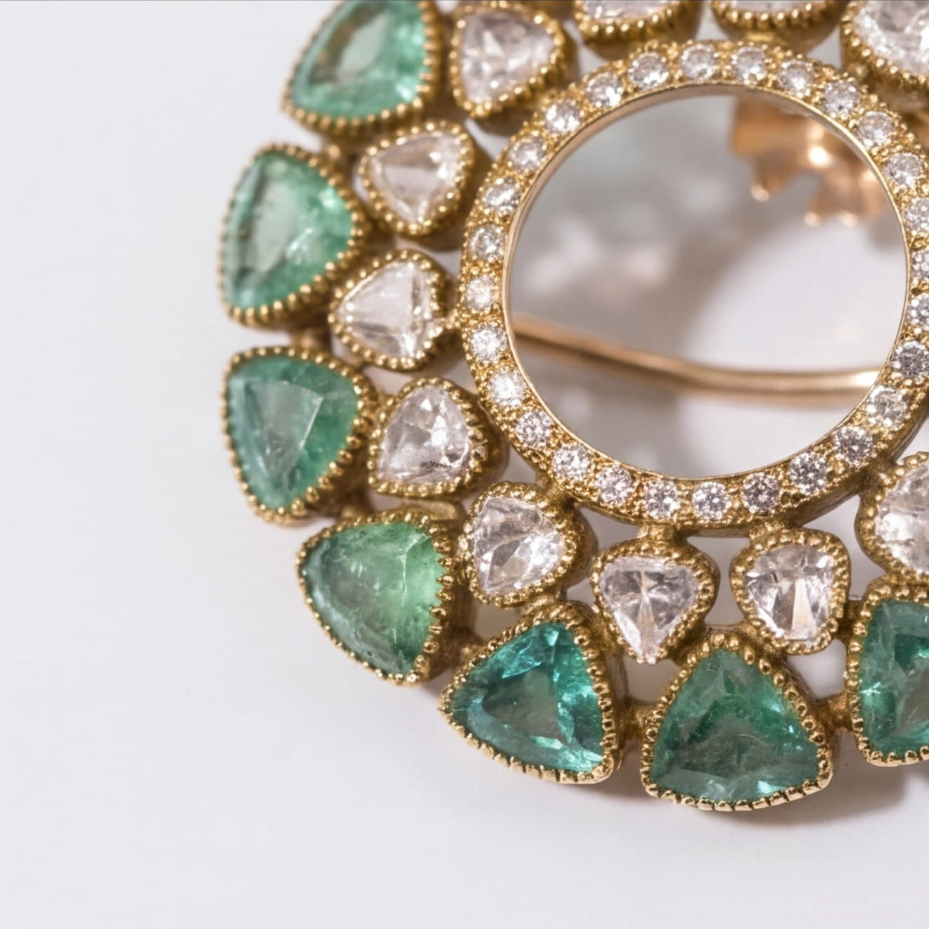 Halo Emerald Studs