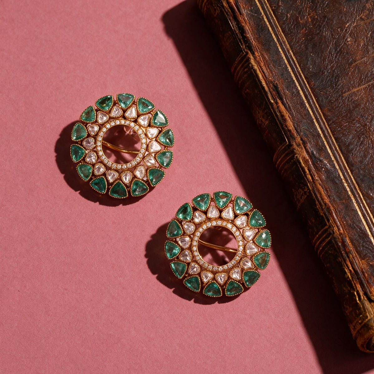 Halo Emerald Studs