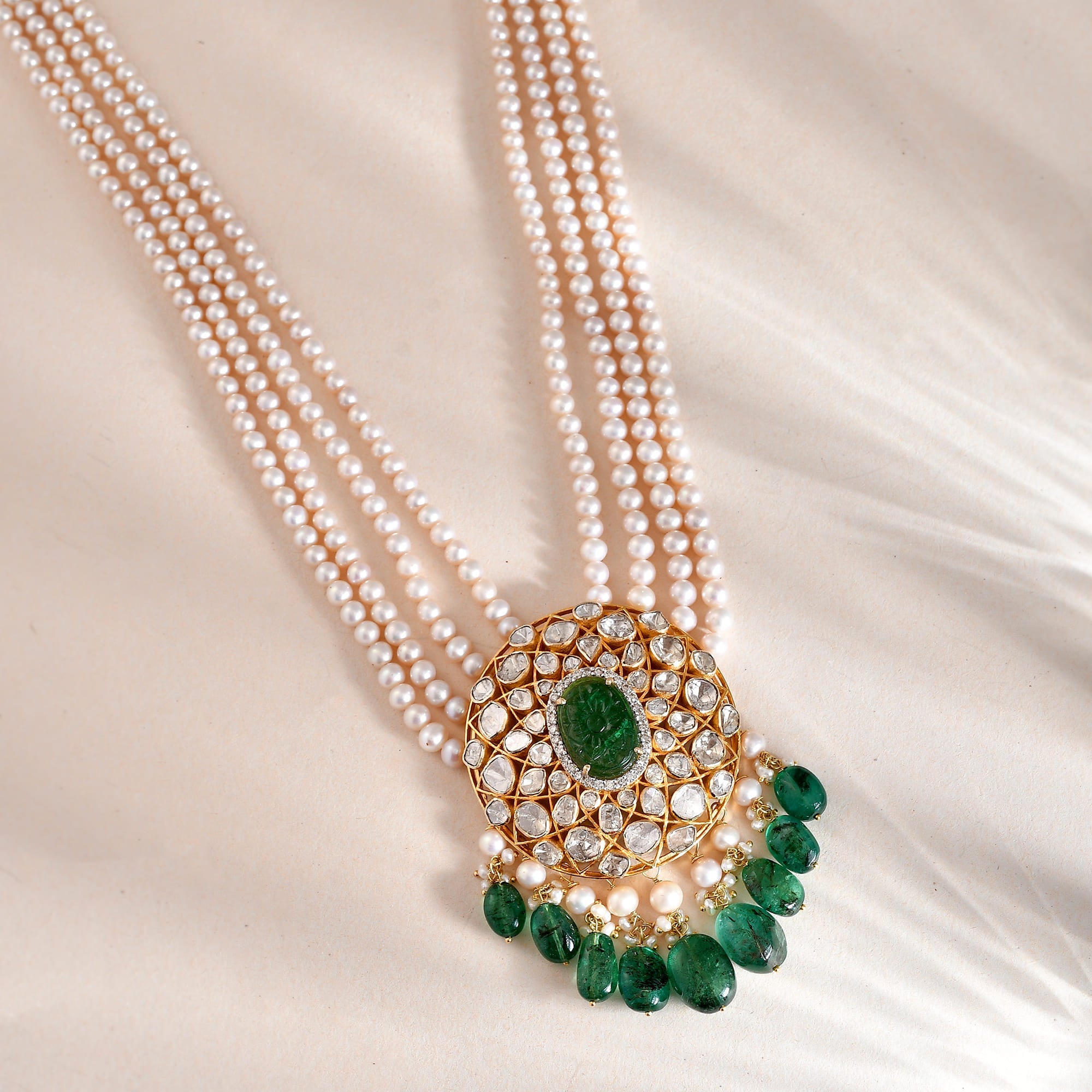 Devi Emerald Pendant Necklace -